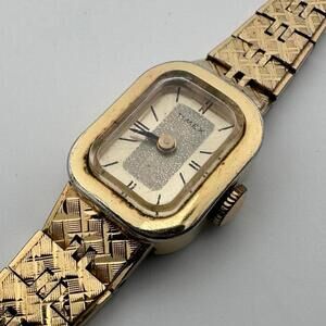 Timex Womens 15mm Gold Tone Automatic Vintage Rectangular Watch